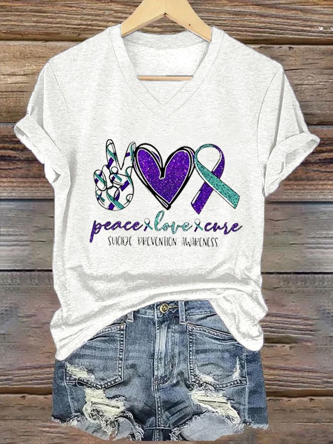 Women's Alzheimer's Awareness Print Short Sleeve T-Shirt