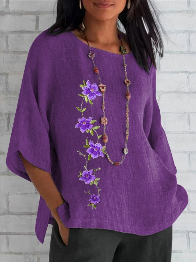 Women's Purple Flower Alzheimer's Awareness Support Shirt