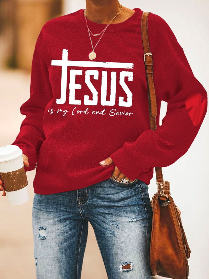 Women'S Jesus Is My Lord And Savior Print Sweatshirt