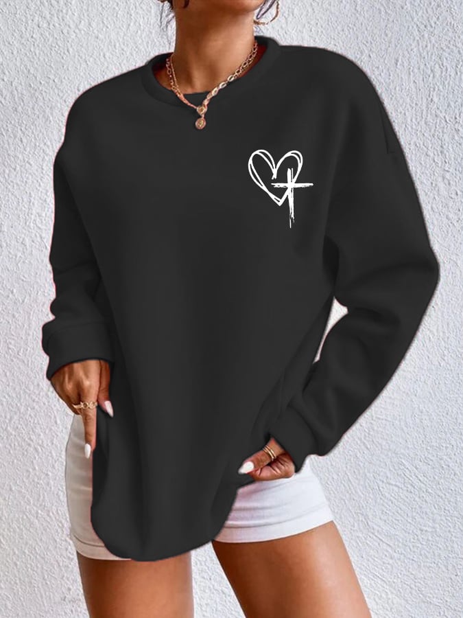 Women's Love Like Jesus Jesus Has My Back Casual Sweatshirt