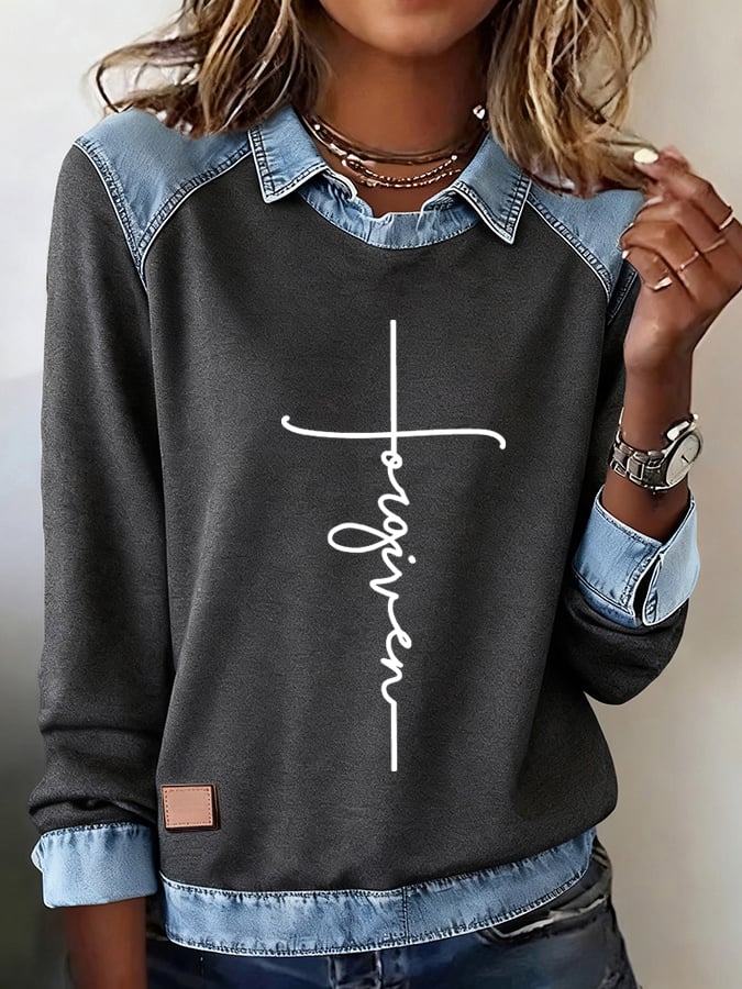 Women's Forgiveness Faith Print Sweatshirt