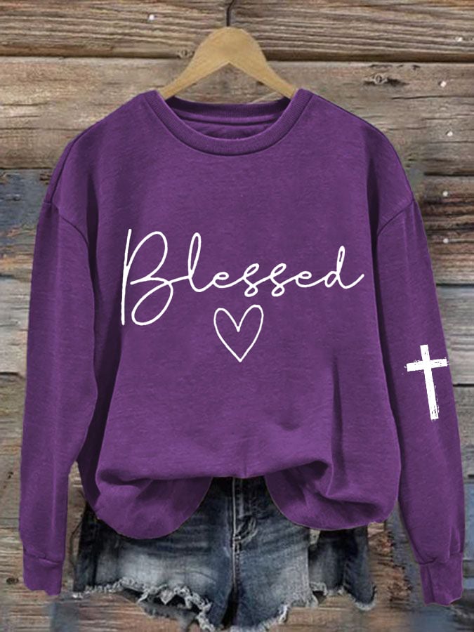 Women's Blessed Print Sweatshirt