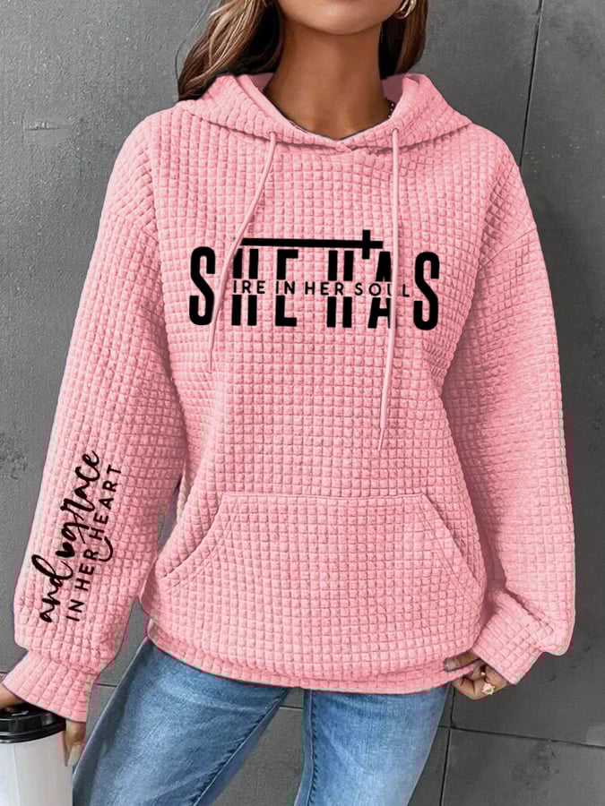 Women's She Has Fire In Her Soul Printed Hoodie Sweatshirt