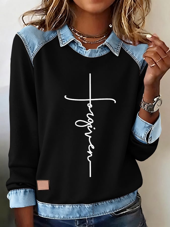 Women's Forgiveness Faith Print Sweatshirt