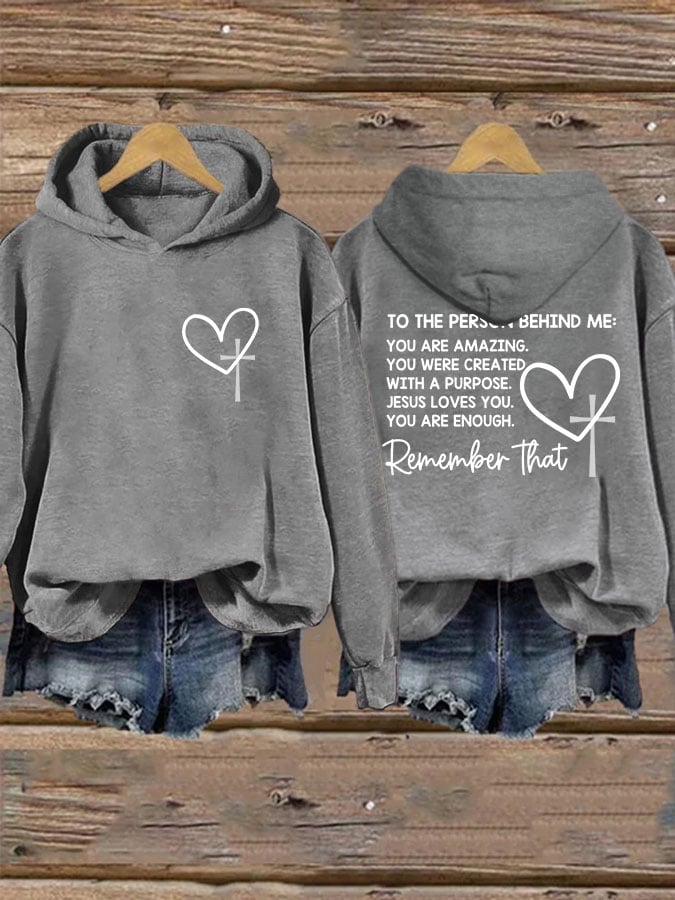 Women's Dear Person Behind Me Christian Print Casual Hoodie