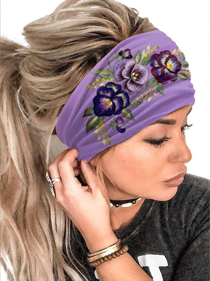 Alzheimer's purple floral headband