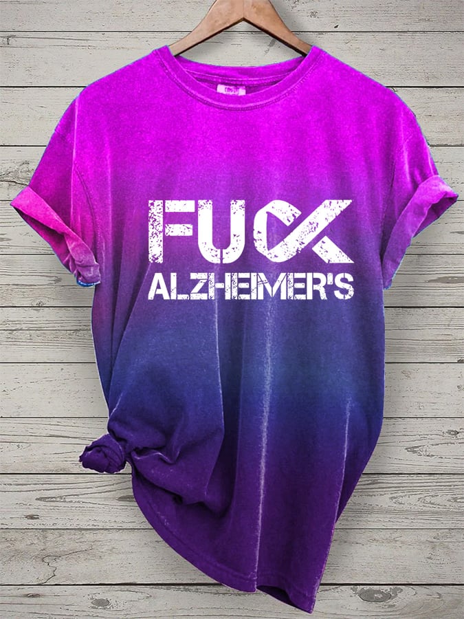 Women's F*ck Alzheimer’s Print Casual T-Shirt