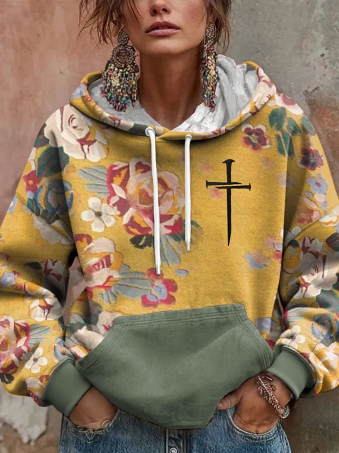 Women's Faith Print Casual Hoodie
