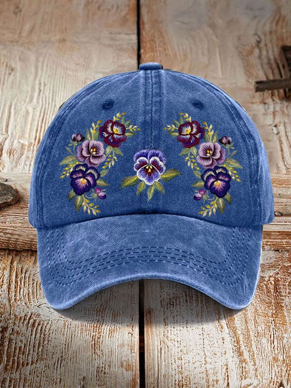 Alzheimer's Purple Floral Retro Hat