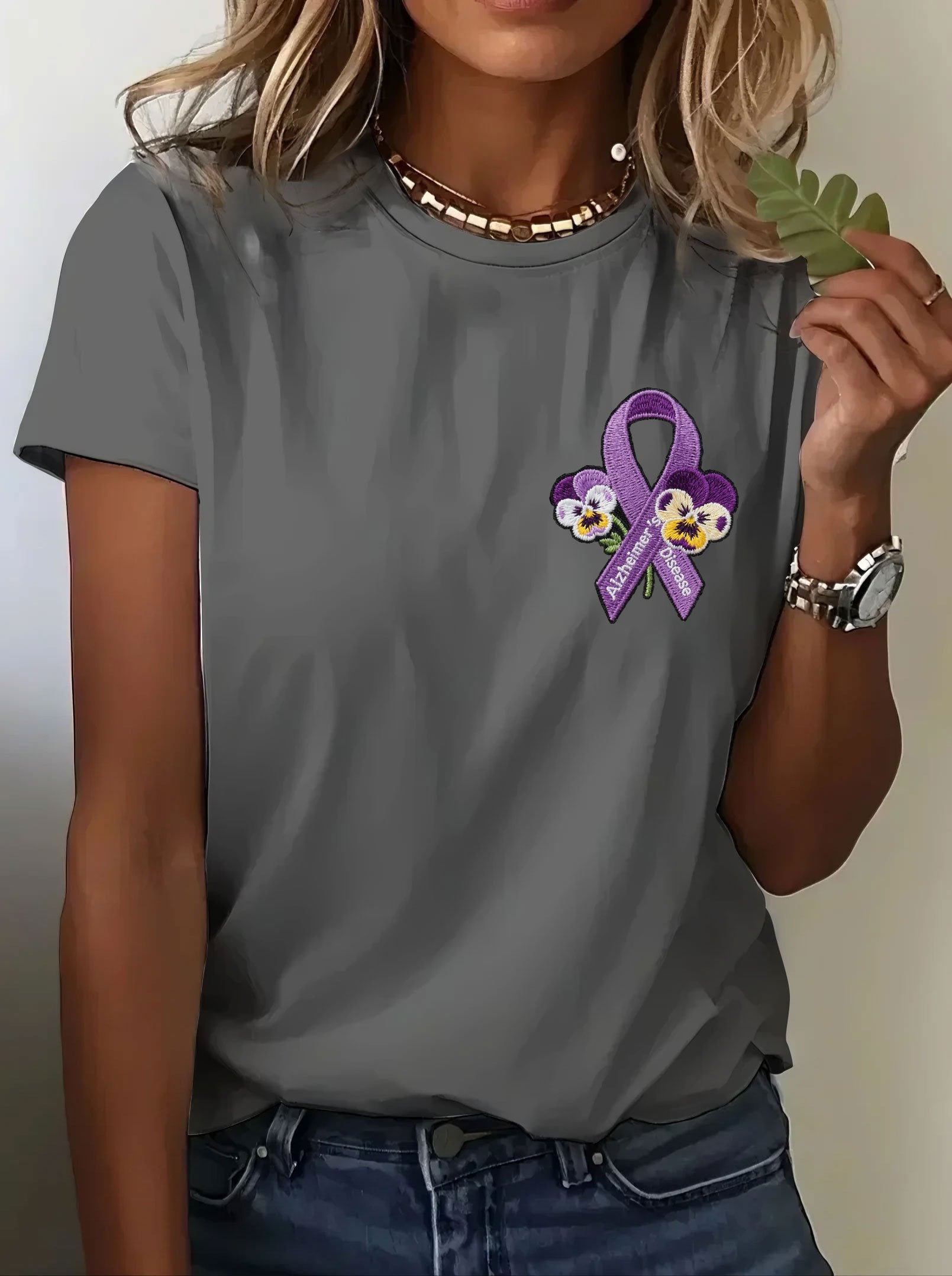 Women's Alzheimer's Disease Embroidered Shirt