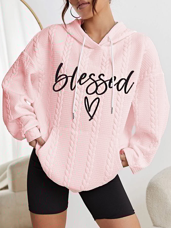 Women's Blessed Casual Cable Hoodie