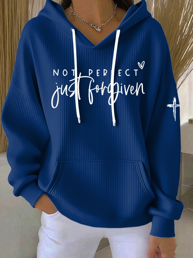 Women's Faith Not Perfect Just Forgiven Print Hoodie