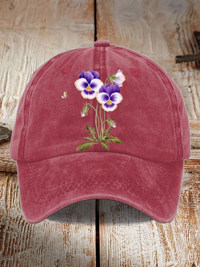 Unisex Distressed Washed Cotton Alzheimer's Awareness Printed Hat