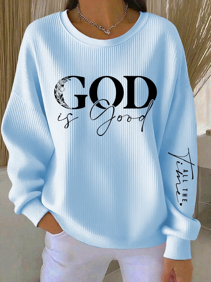 Women's Casual Faith Textured Sweatshirt