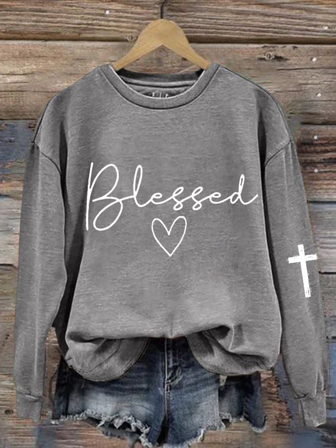 Women's Blessed Print Sweatshirt