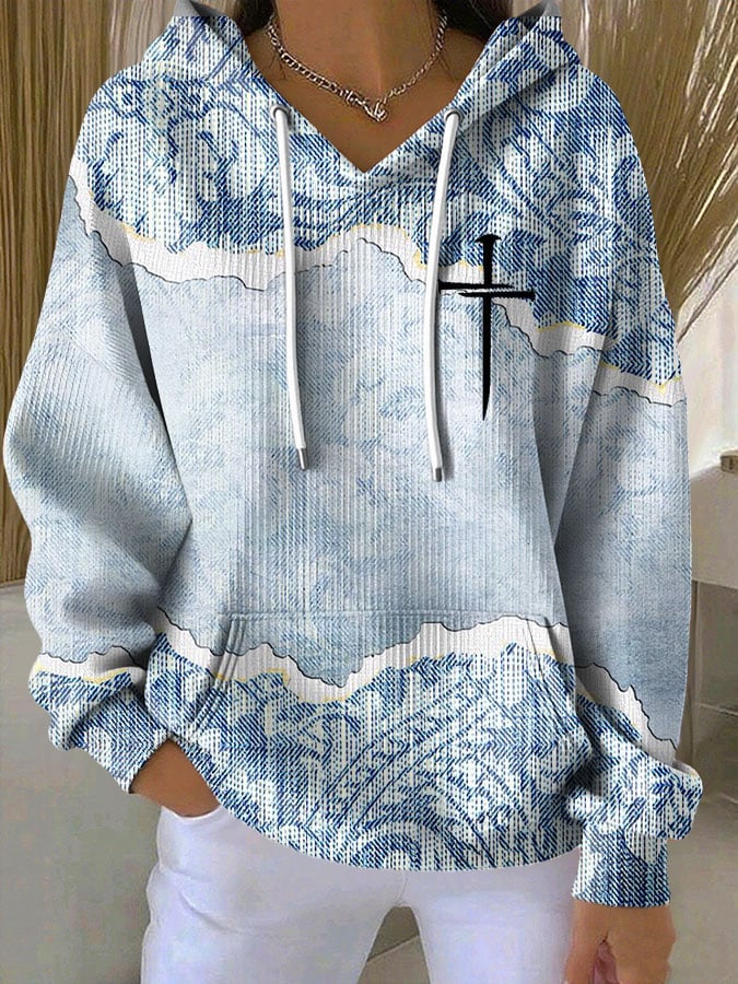 Women's Faith Print Casual Hoodie