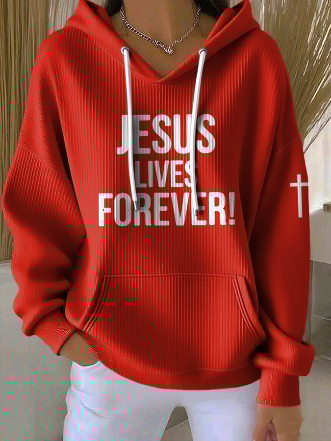 Women's Faith Print Casual Hoodie