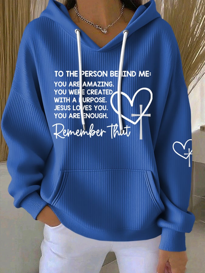 Women's Dear Person Behind Me Christian Print Casual Hoodie