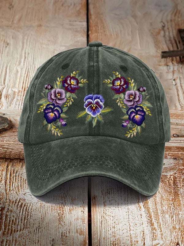 Alzheimer's Purple Floral Retro Hat