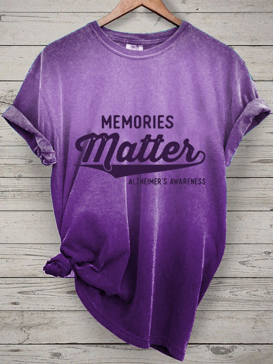 Women Memories Matters Dementia Alzheimer's Awareness Print T-shirt