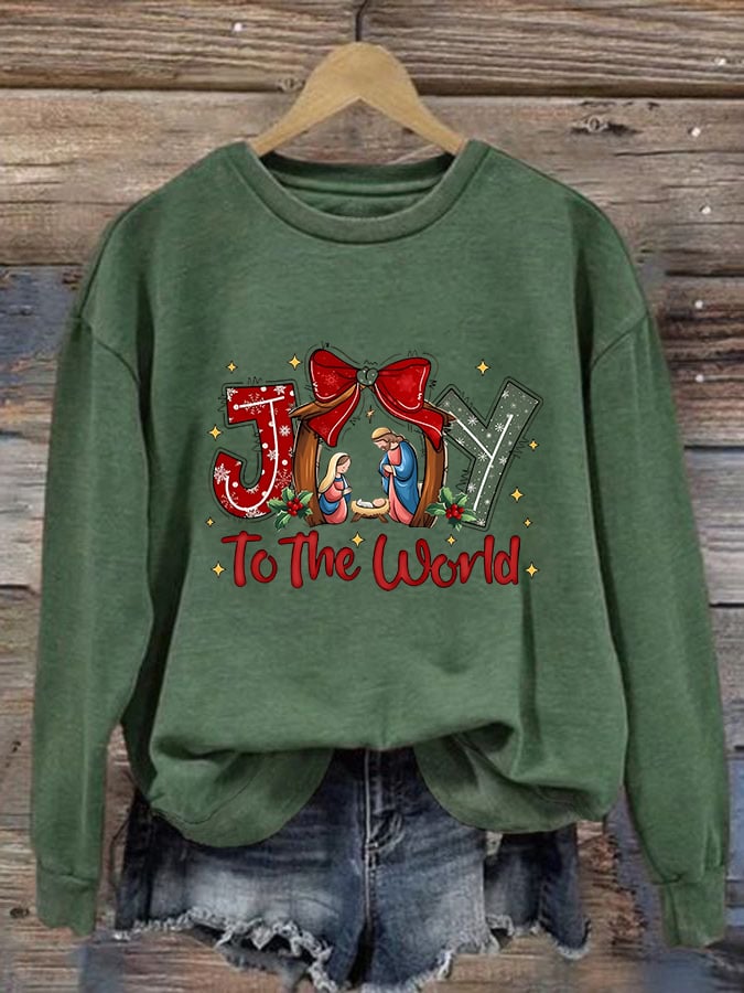 Women'S Casual Christmas "Birthday of Jesus" Print Sweatshirt
