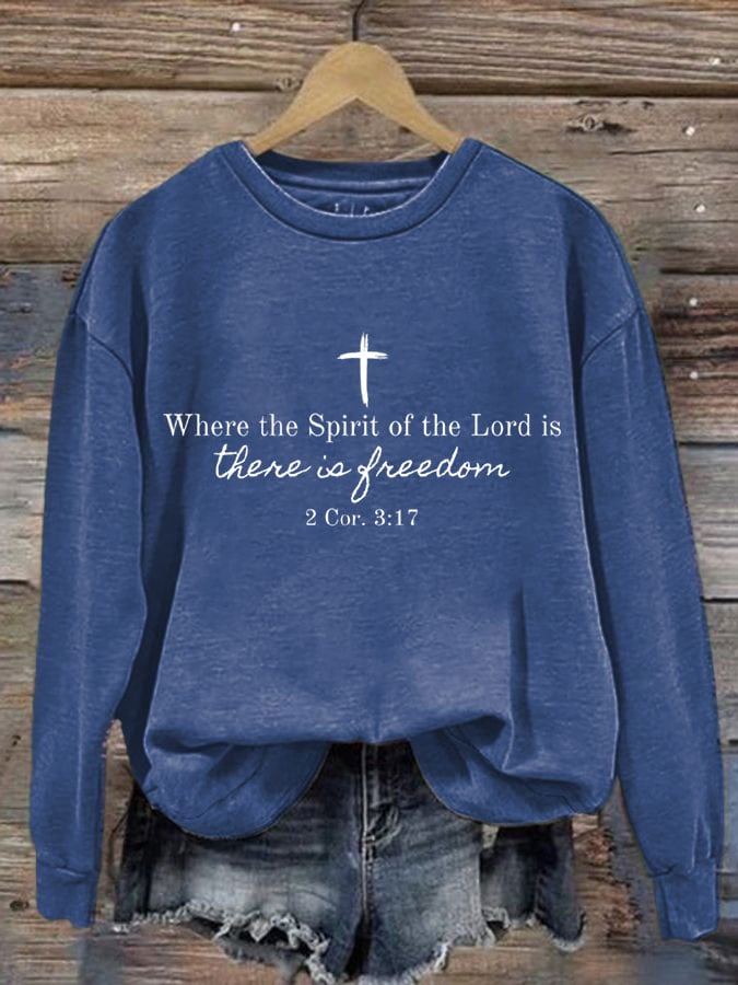 Women's Freedom Printed Crew Neck Sweatshirt