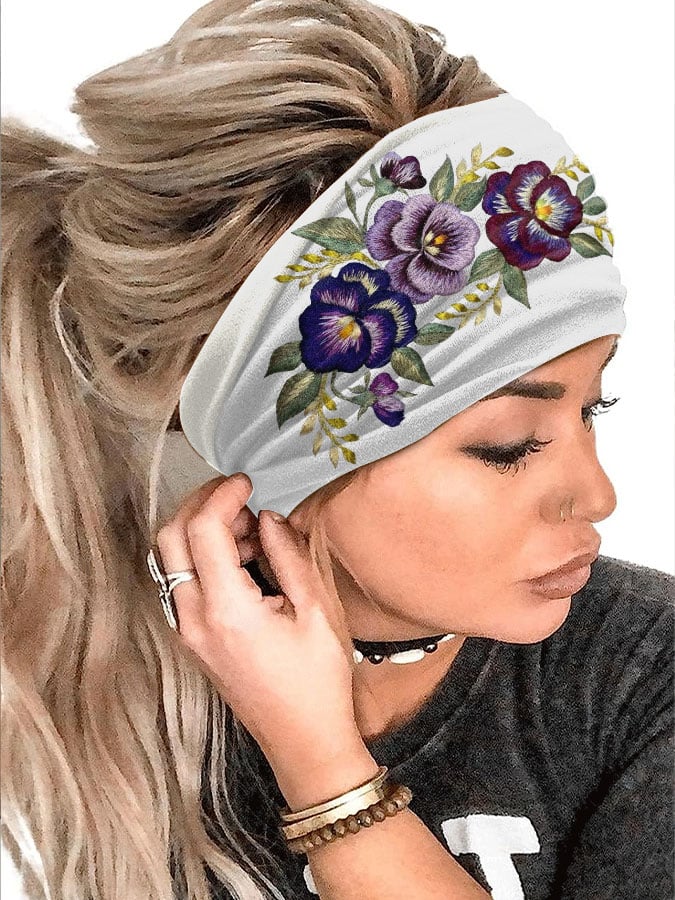 Alzheimer's purple floral headband