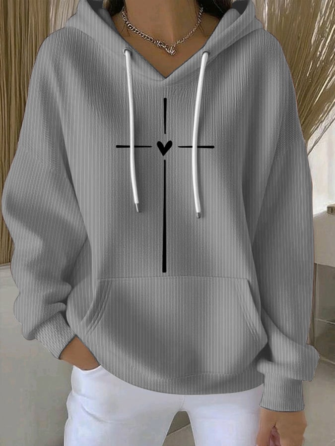 Women's Faith Cross Print Sweatshirt