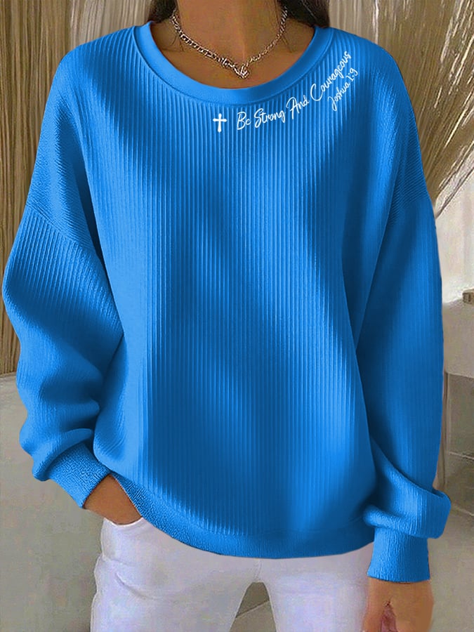 Women's Casual Faith Textured Sweatshirt