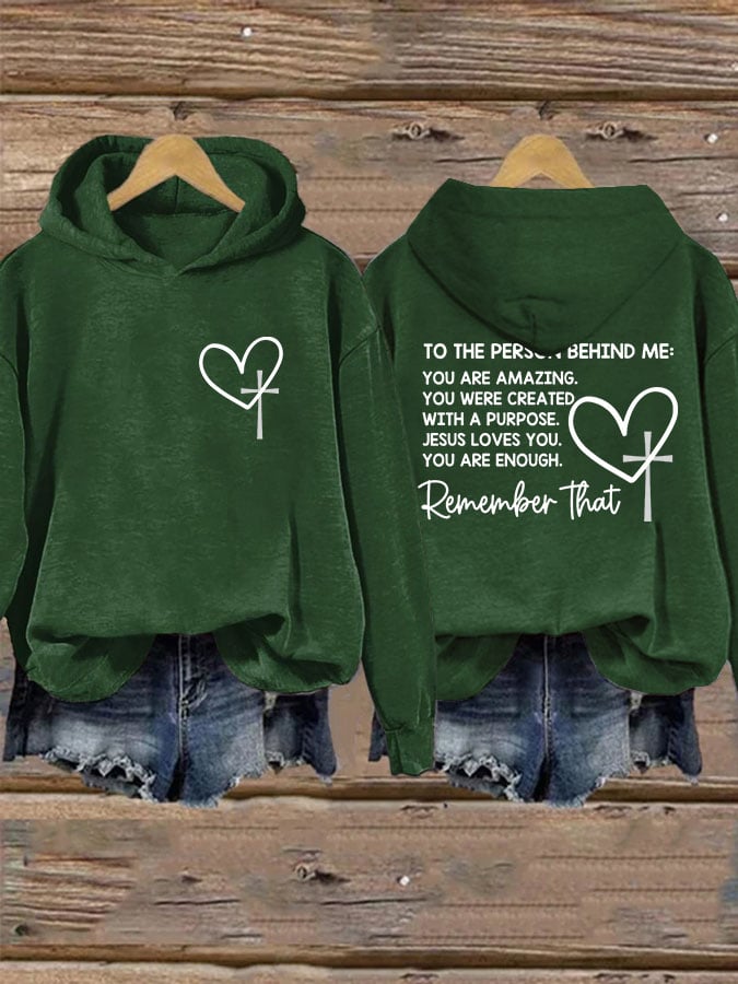 Women's Dear Person Behind Me Christian Print Casual Hoodie