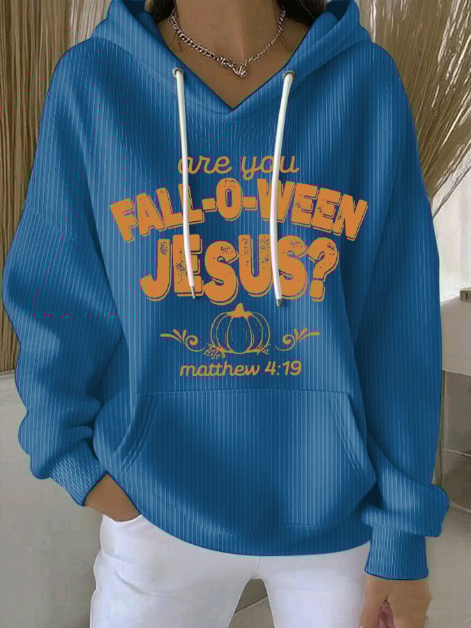 Women's Are You Fall-O-Ween Jesus Print Casual Sweatshirt