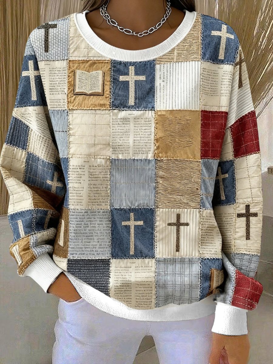 Women's Faith Print Casual Sweatshirt