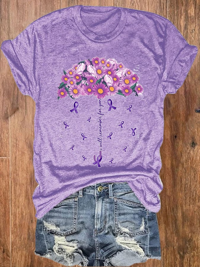 Women's Alzheimer's Print Casual T-Shirt