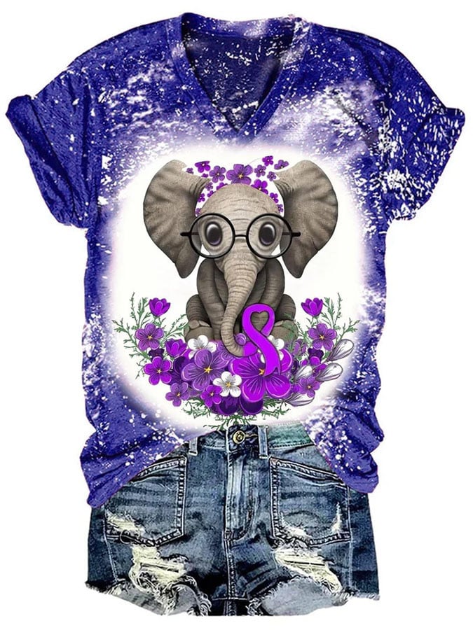 Alzheimer's Disease Ladies Print T-Shirt