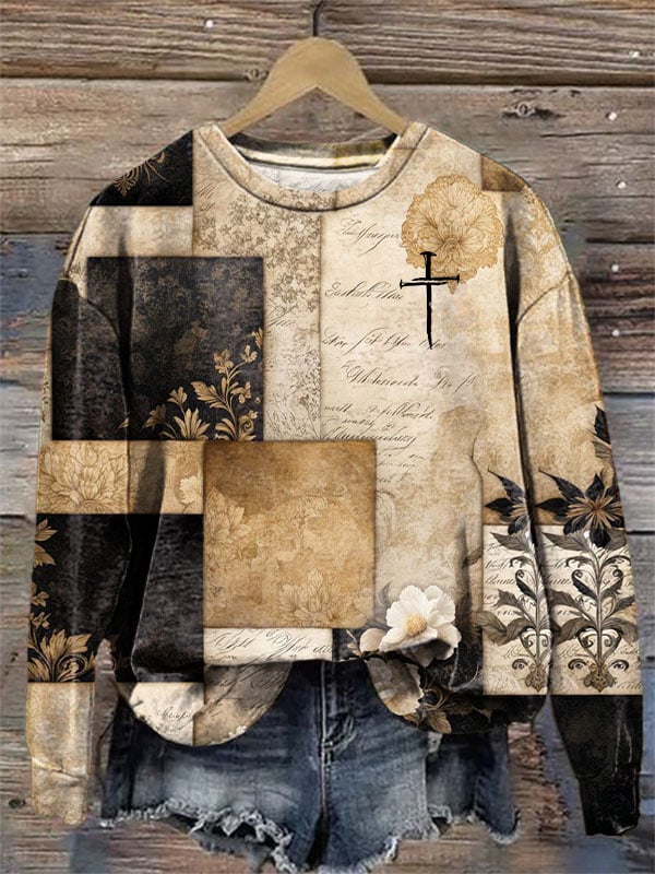 Women's Casual Faith Floral Sweatshirt