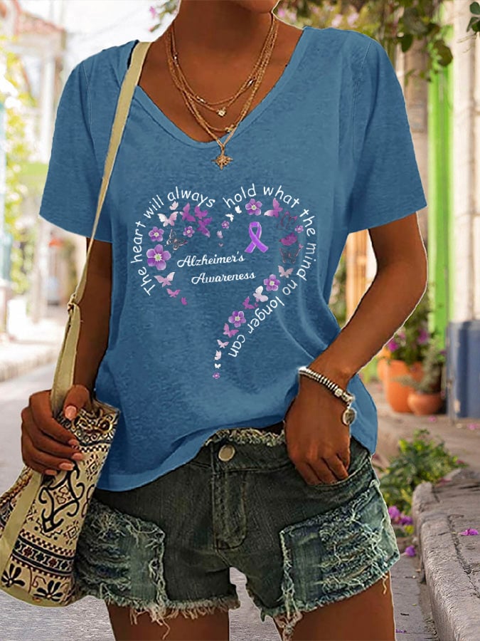 Women's Alzheimer's Casual Printed T-Shirt