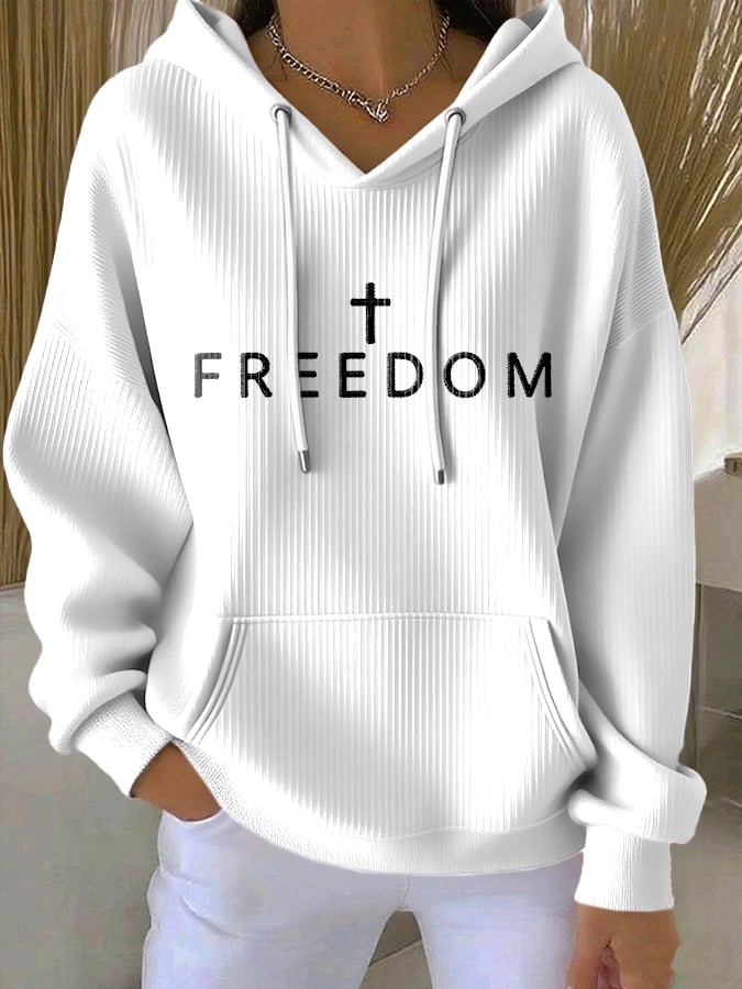 Women's Faith Print Casual Hoodie
