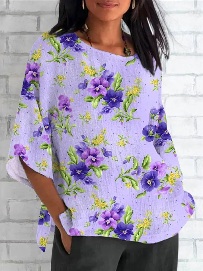 Women's Purple Flower Alzheimer's Awareness Support Shirt