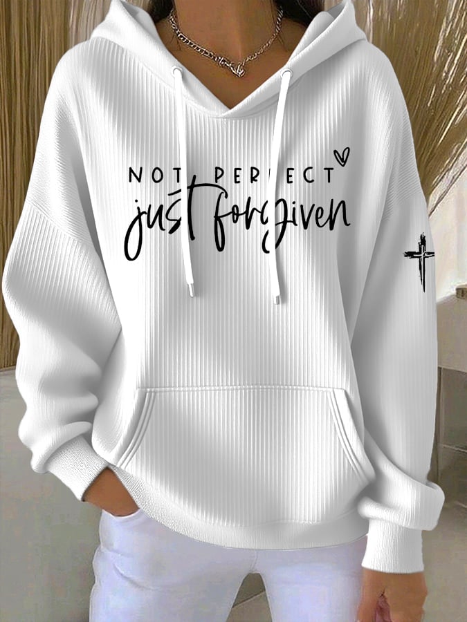 Women's Faith Not Perfect Just Forgiven Print Hoodie