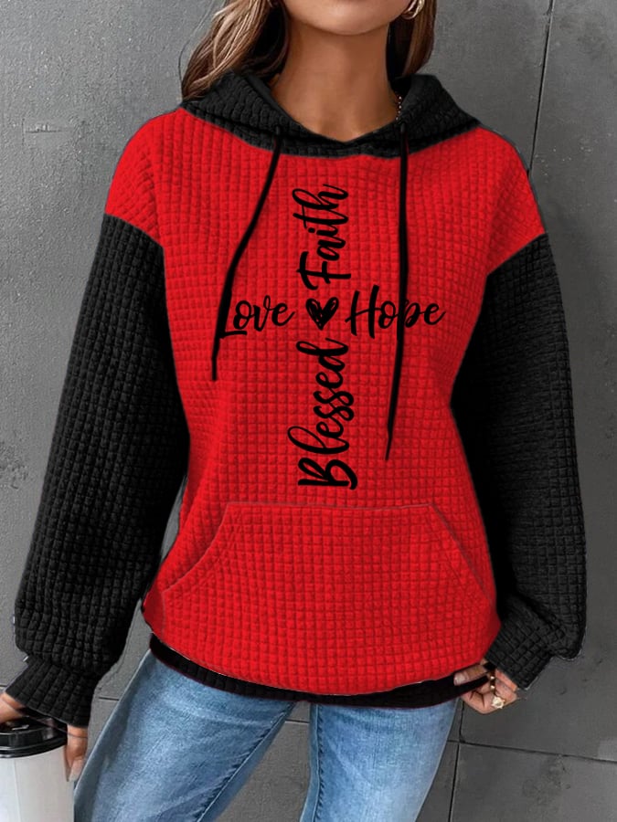 Women's Love Jesus Faith Cross Print Casual Sweatshirt