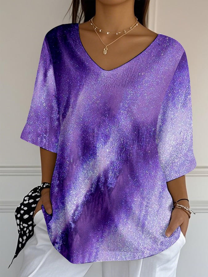 Women's Summer Fantasy Gradient Print Top