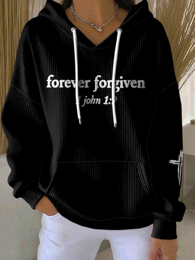 Women's Faith Print Casual Hoodie