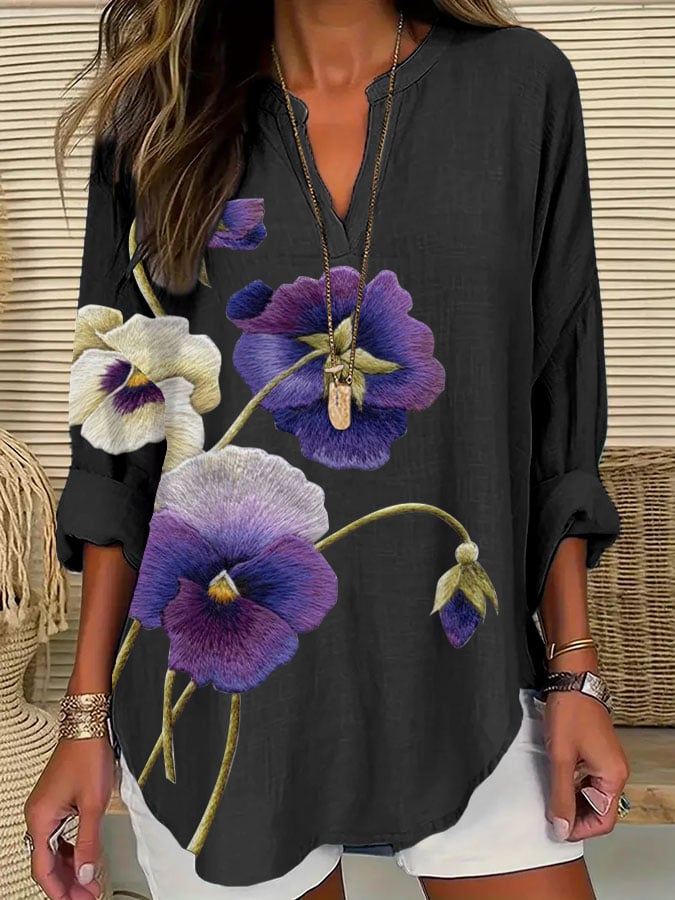 Women's Purple Flower Alzheimer's Awareness Support Shirt