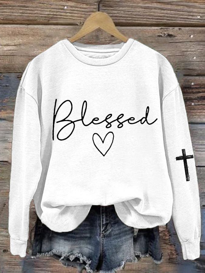 Women's Blessed Print Sweatshirt