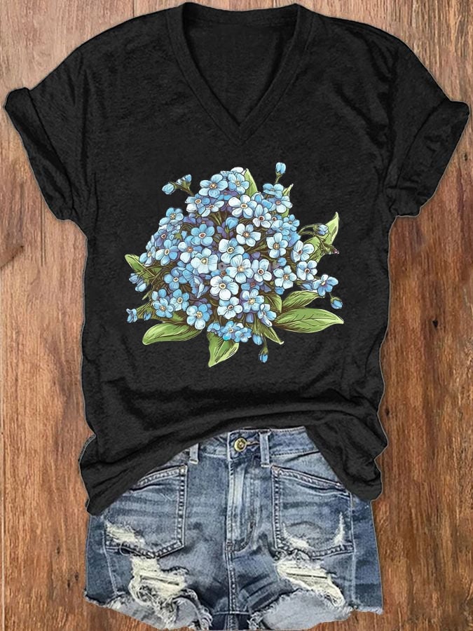 Women's Forget Me Not Flowers T-Shirt