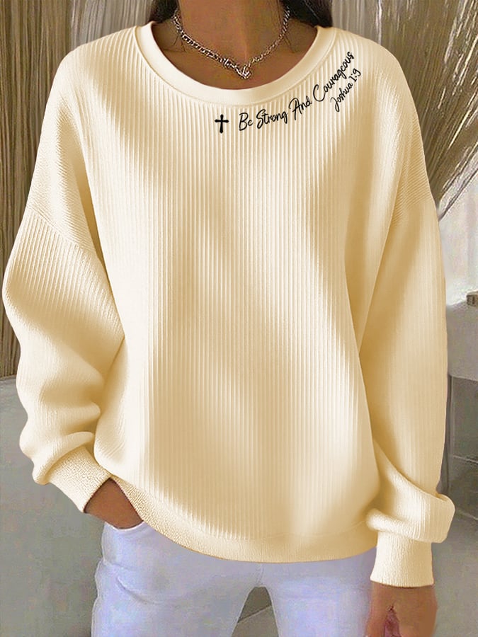Women's Casual Faith Textured Sweatshirt