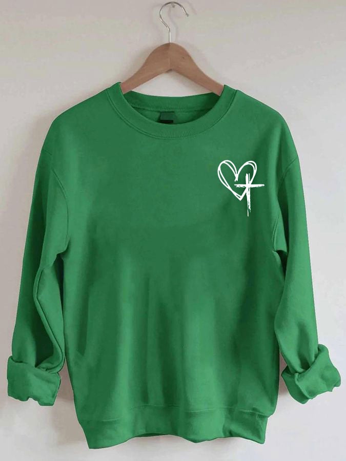 Women's Love Like Jesus Jesus Has My Back Print Sweatshirt