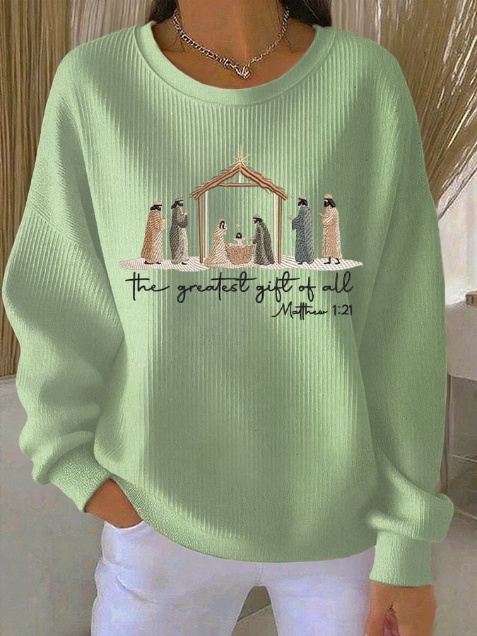 Women's The Greatest Gift Of All Print Casual Sweatshirt