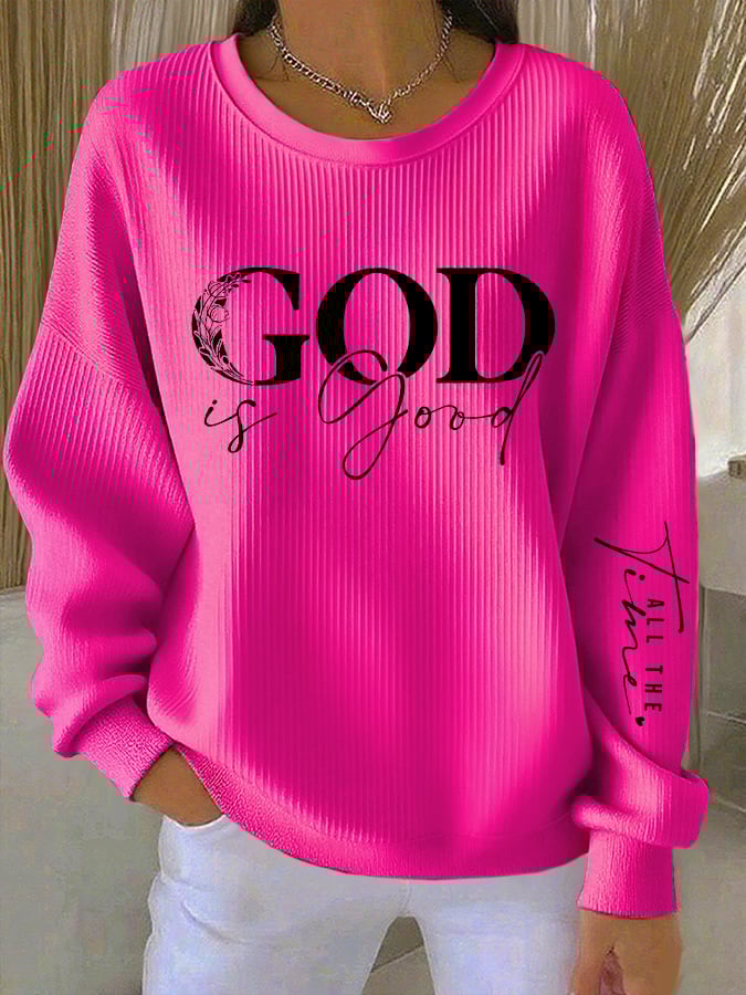Women's Casual Faith Textured Sweatshirt