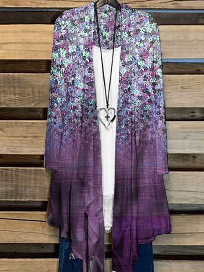 Women's Vintage Floral Print Cardigan